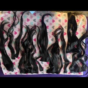 22” natural black human hair